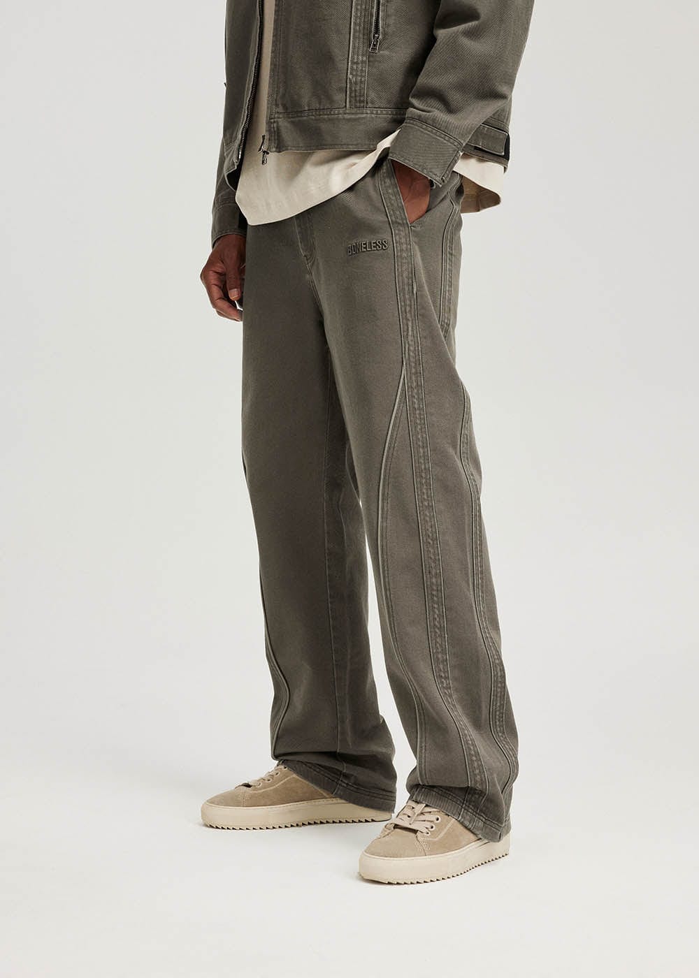 BONELESS Washed Spliced Pants (Only Size XL Left)-Pants-S-Free Shipping Leatheretro