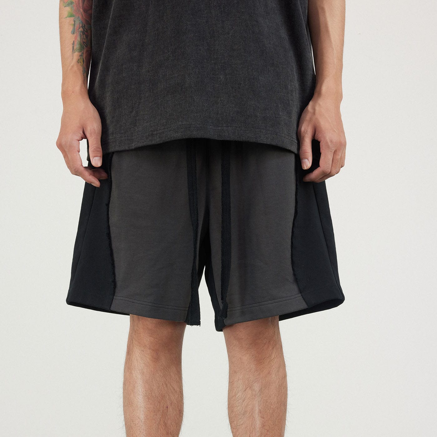 BONELESS Spliced Camber Shorts-Shorts-S-Black-Free Shipping Leatheretro