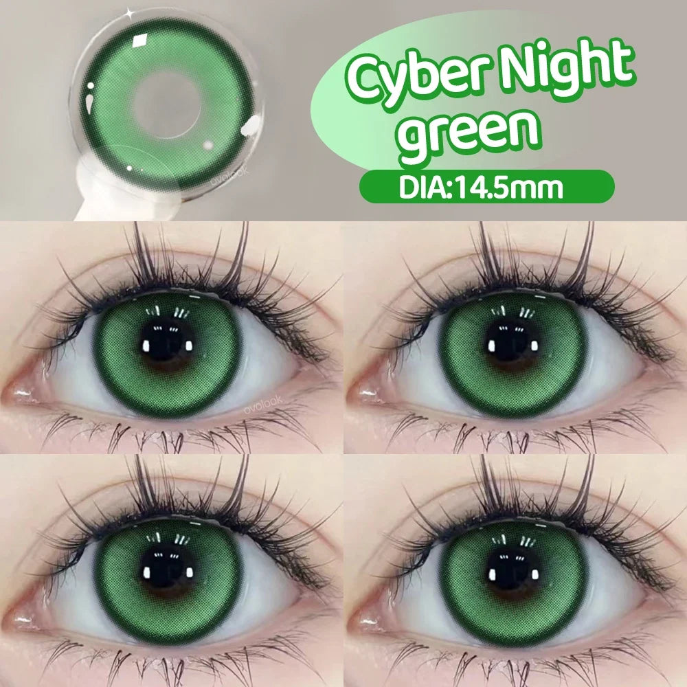 2pcs/pair Cyber Series Halloween Colored Contact Lenses for Makeup Eyes Big Pupils Red Contact Lenses Brown Lens Myopia
