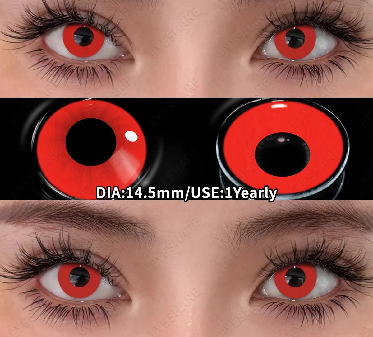 Cosplay Colored Contact Lenses Crazy White Lenses Red Anime Contacts Halloween Beauty Makeup Lens Black Eyes Contacts