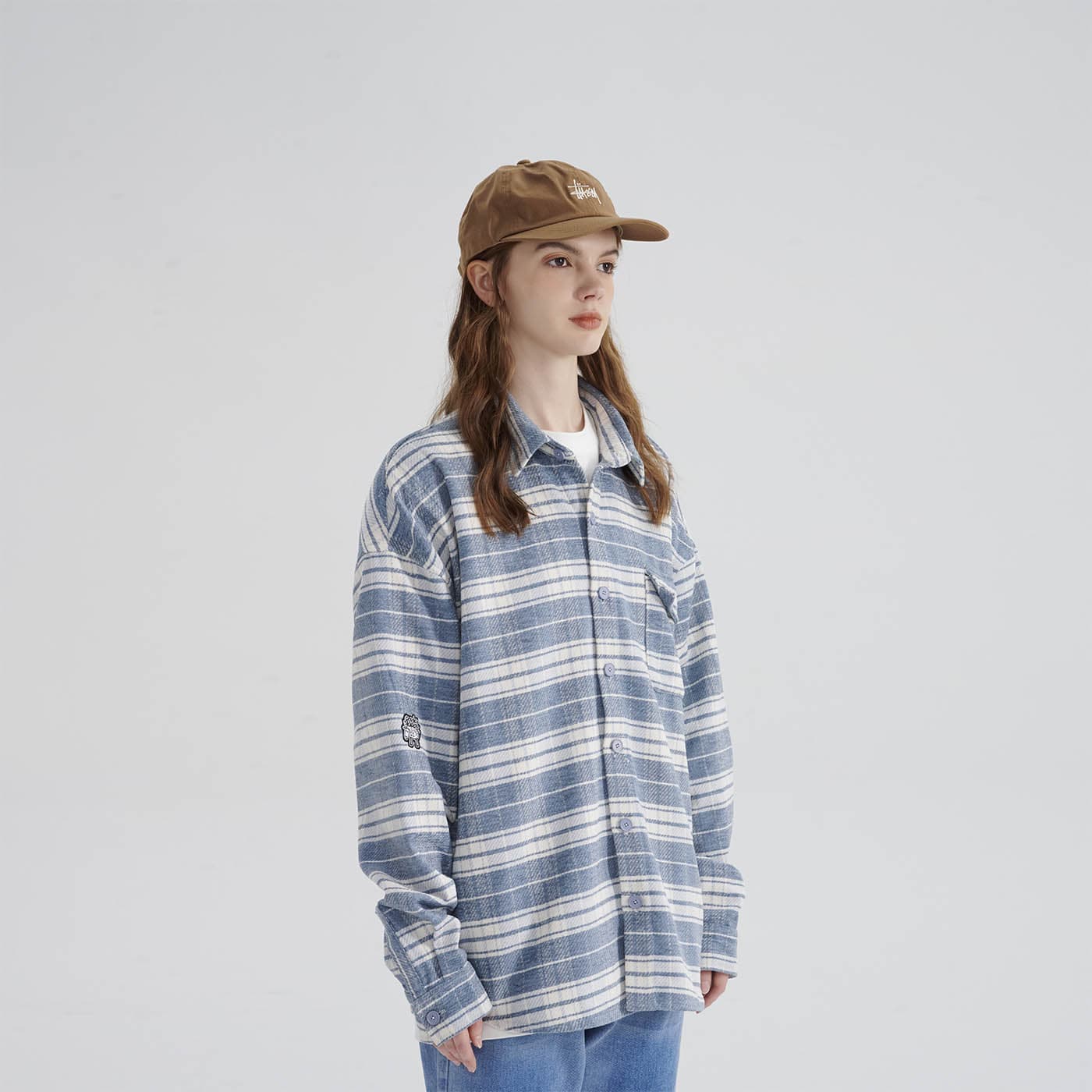 CONKLAB Flannel Plaid Shirt-Jacket-S-Blue-Free Shipping Leatheretro