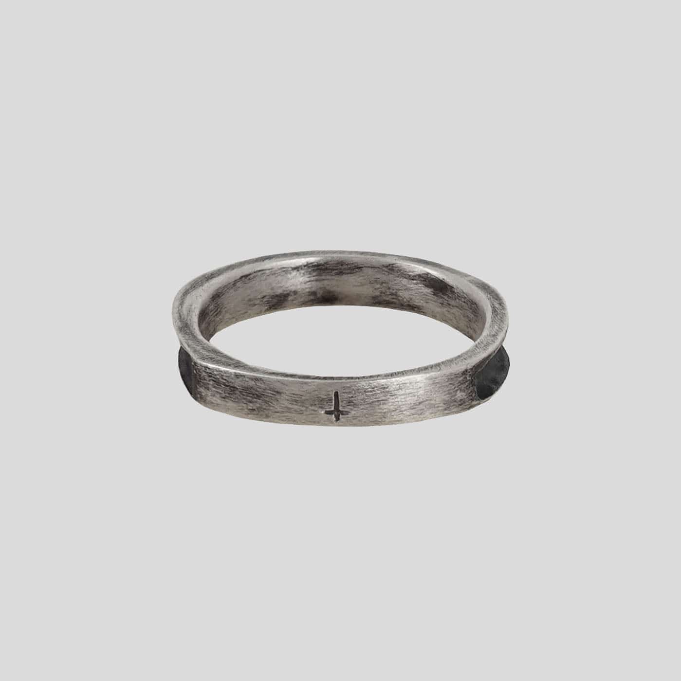 UNDERWATER Silver Cross Engraved Ring-Ring-SIZE 7 | Cir. 2.13 INCH / 54 MM-Free Shipping Leatheretro