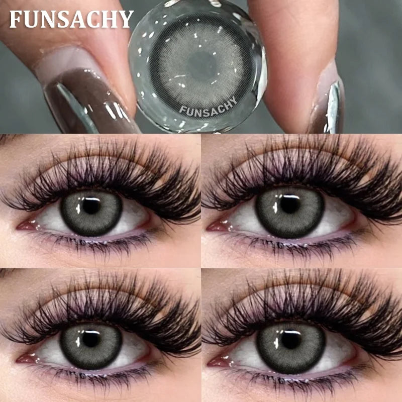 1 Pair Big Black Color Contact Lenses Natural Gray Lenses Blue Korean Eye Makeup Contacts Yearly Beauty Pupils Cosmetic-ELESIS-GRAY-0-Free Shipping Leatheretro