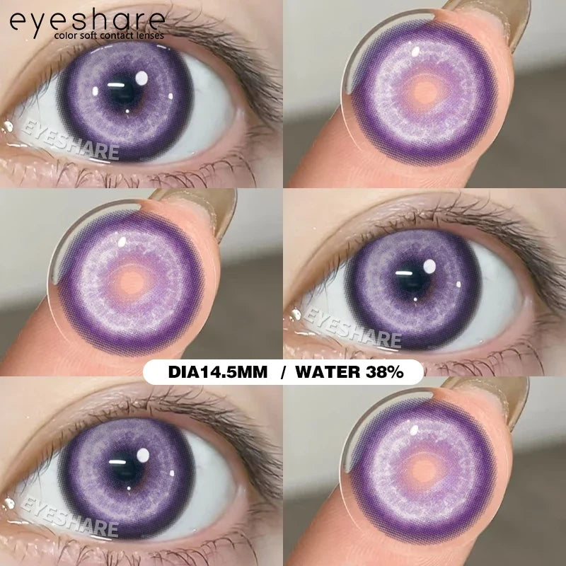 Contact Lenses 14.5mm 1Pair for Anime accessories for eyes Cosplay Color contact Lenses Halloween Eye Contacts yearly use-RHINE-PURPLE-Free Shipping Leatheretro