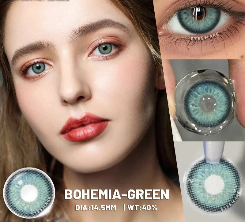 2pcs Natural Color Contact Lenses for Eyes Blue Eye Lenses Gray Pupils Lens Brown Lenses Yearly Cosmetic Green Contacts