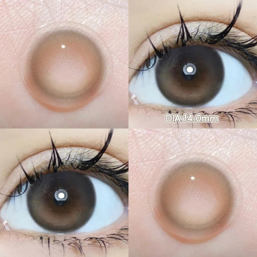 2pcs Natural Green Contact Lenses fo Eyes Beauty Color Pupils Makeup Color Eye Lenses Big Diameter Myopia Lenses-Transparent black-3.50-Free Shipping Leatheretro