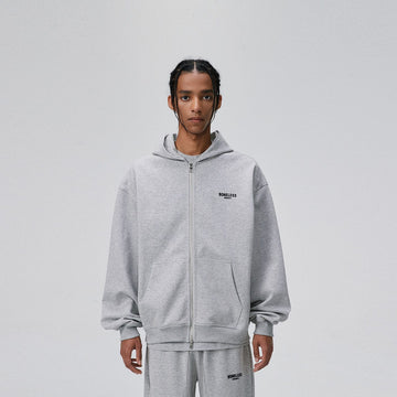 BONELESS Original Series LOGO Zip-Up Hoodie (Only Size M Left)-Hoodie-S-Grey-Free Shipping Leatheretro