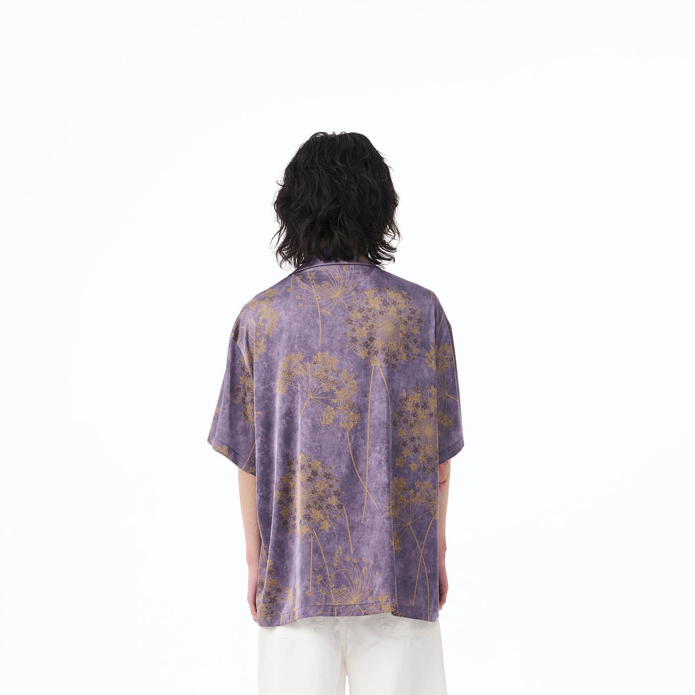 EPIC POETRY Dandelion Cuban Half Shirt Purple-Half shirt-S-Free Shipping Leatheretro