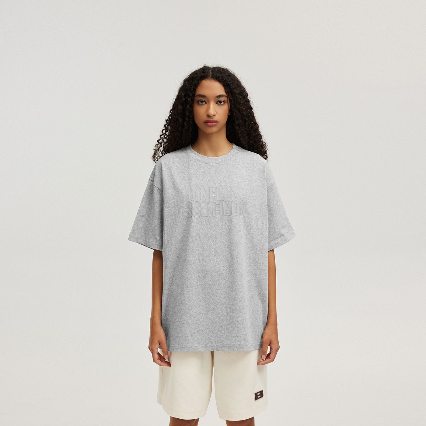 BONELESS Reversed LOGO T-Shirt-T Shirt-S-Black-Free Shipping Leatheretro