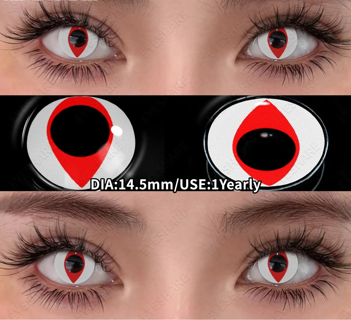 Cosplay Colored Contact Lenses Crazy White Lenses Red Anime Contacts Halloween Beauty Makeup Lens Black Eyes Contacts