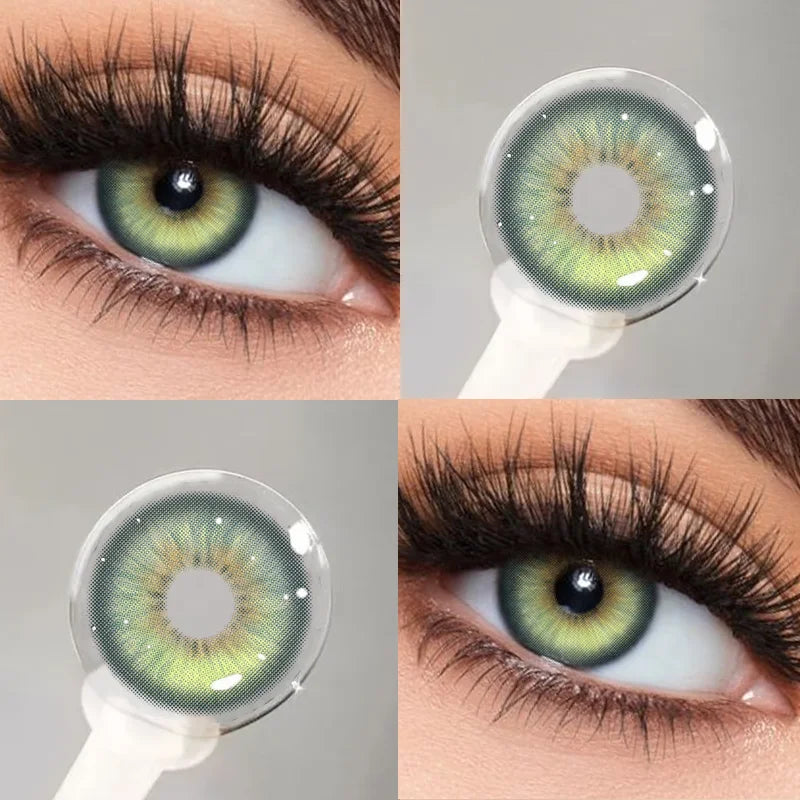 1 Pair Colorful Contact Lenses for Eyes Gold Eye Anime Cosplay Lenses With Prescription Myopia Lenses Green Iris Lens-Casablanca green-0-Free Shipping Leatheretro
