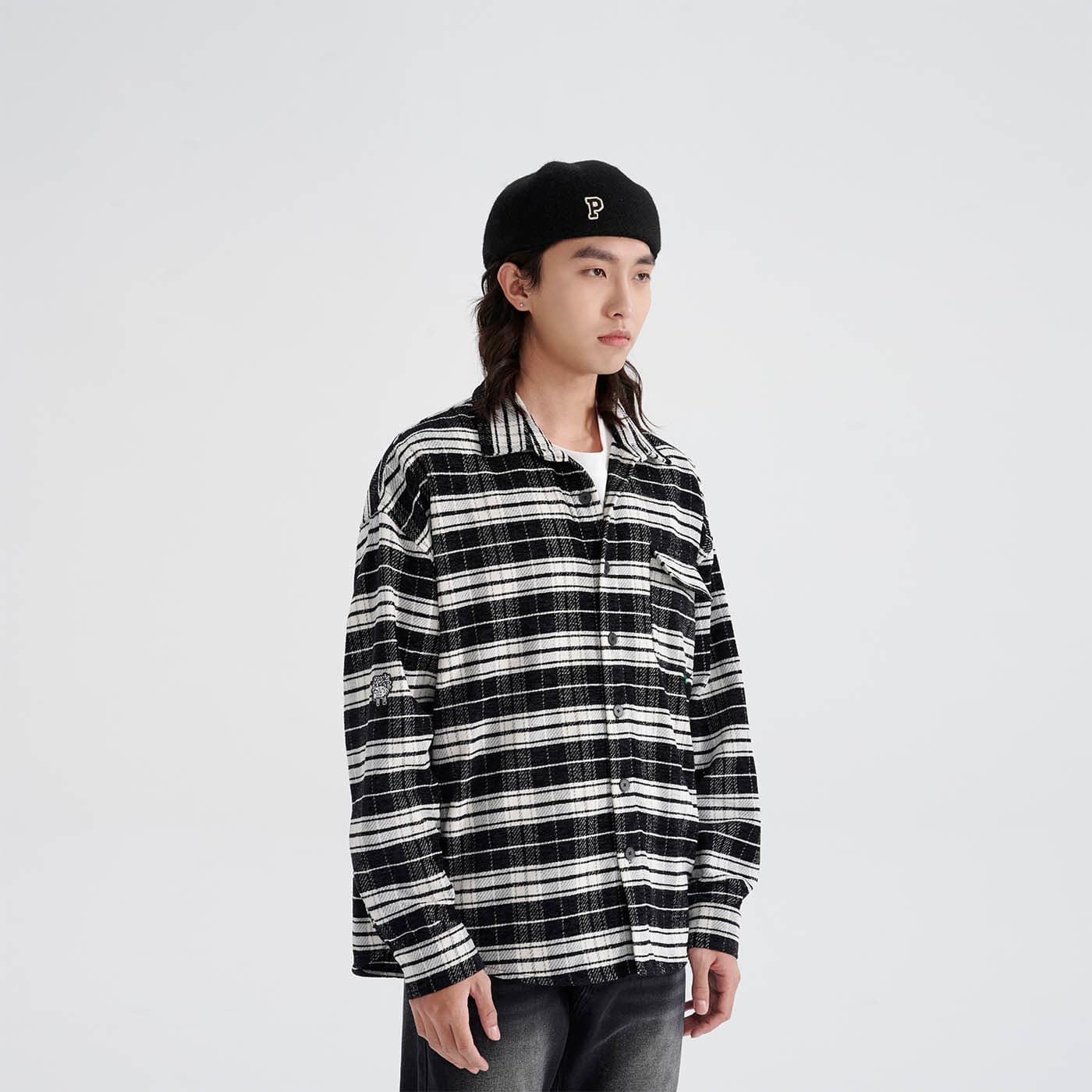 CONKLAB Flannel Plaid Shirt-Jacket-S-Blue-Free Shipping Leatheretro