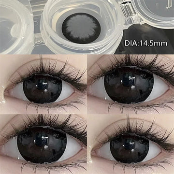 2pcs Yearly Contacts Lences Myopia Beautiful Big Black Eye Colored Contact Lenses Color With Prescription Myopic Lens