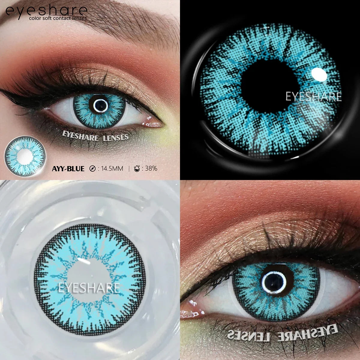 1Pair Halloween Cosplay Color Contact Lenses Eye Anime Lenses Color Contact Lenses Eye Color Lenses-AYY-BLUE-Free Shipping Leatheretro