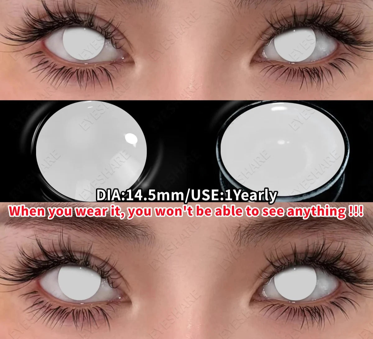 Cosplay Colored Contact Lenses Crazy White Lenses Red Anime Contacts Halloween Beauty Makeup Lens Black Eyes Contacts