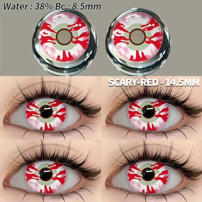 Cosplay Color Contact Lenses Halloween Contact Lenses for Eyes 2pcs Blue Color Contacts Anime Accessories Yellow Lenses