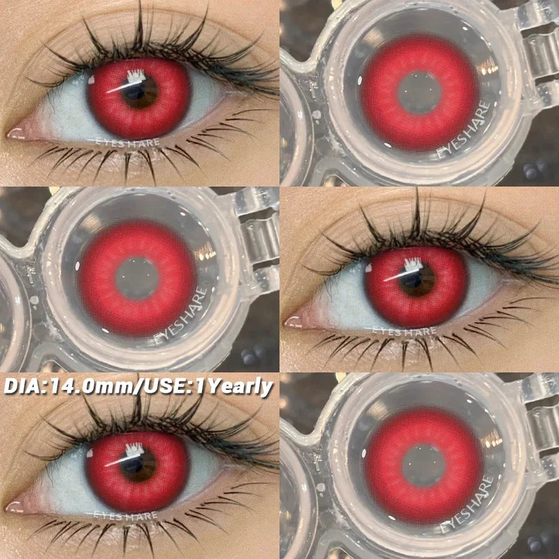 Halloween cosplay color contact lenses for eyes black/red/white Anime Accessories colorful fashion lenses