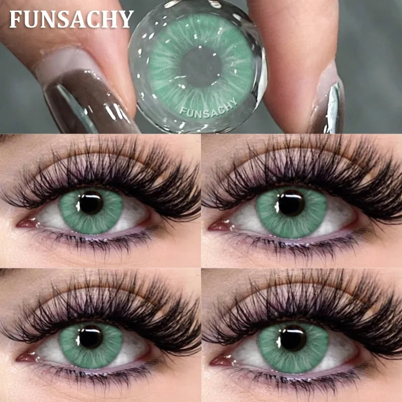 1 Pair Big Black Color Contact Lenses Natural Gray Lenses Blue Korean Eye Makeup Contacts Yearly Beauty Pupils Cosmetic-ARTHUR-GREEN-0-Free Shipping Leatheretro