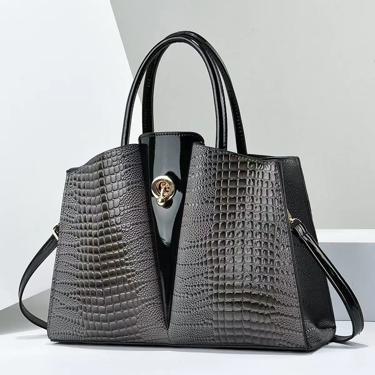 Luxury Designer Ladies Shopper Messenger Bags-Handbags-Black-Free Shipping Leatheretro