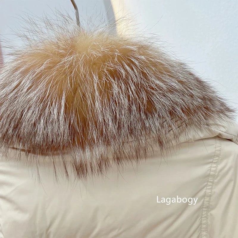 Winter Women Faux Fur Collar Short Down Coat-Coats & Jackets-Khaki-S-Free Shipping Leatheretro