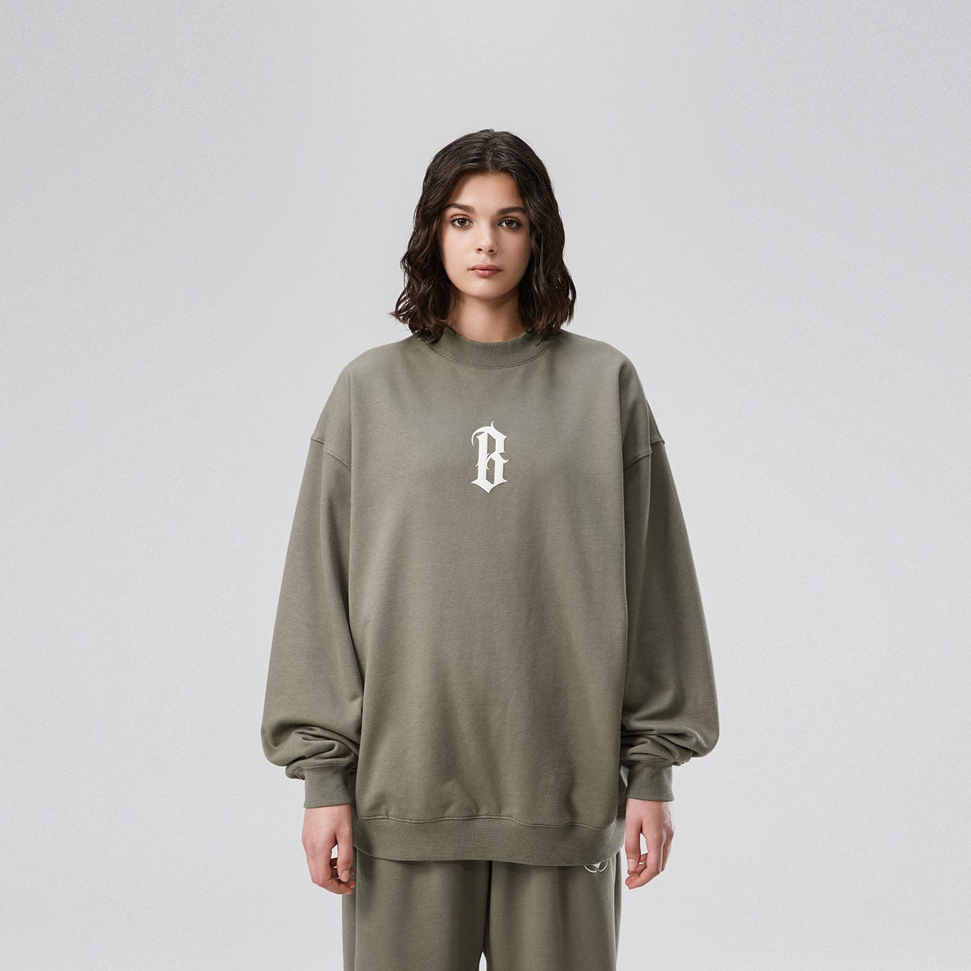 BONELESS Gothic LOGO Sweatshirt-Sweatshirt-S-Beige-Free Shipping Leatheretro