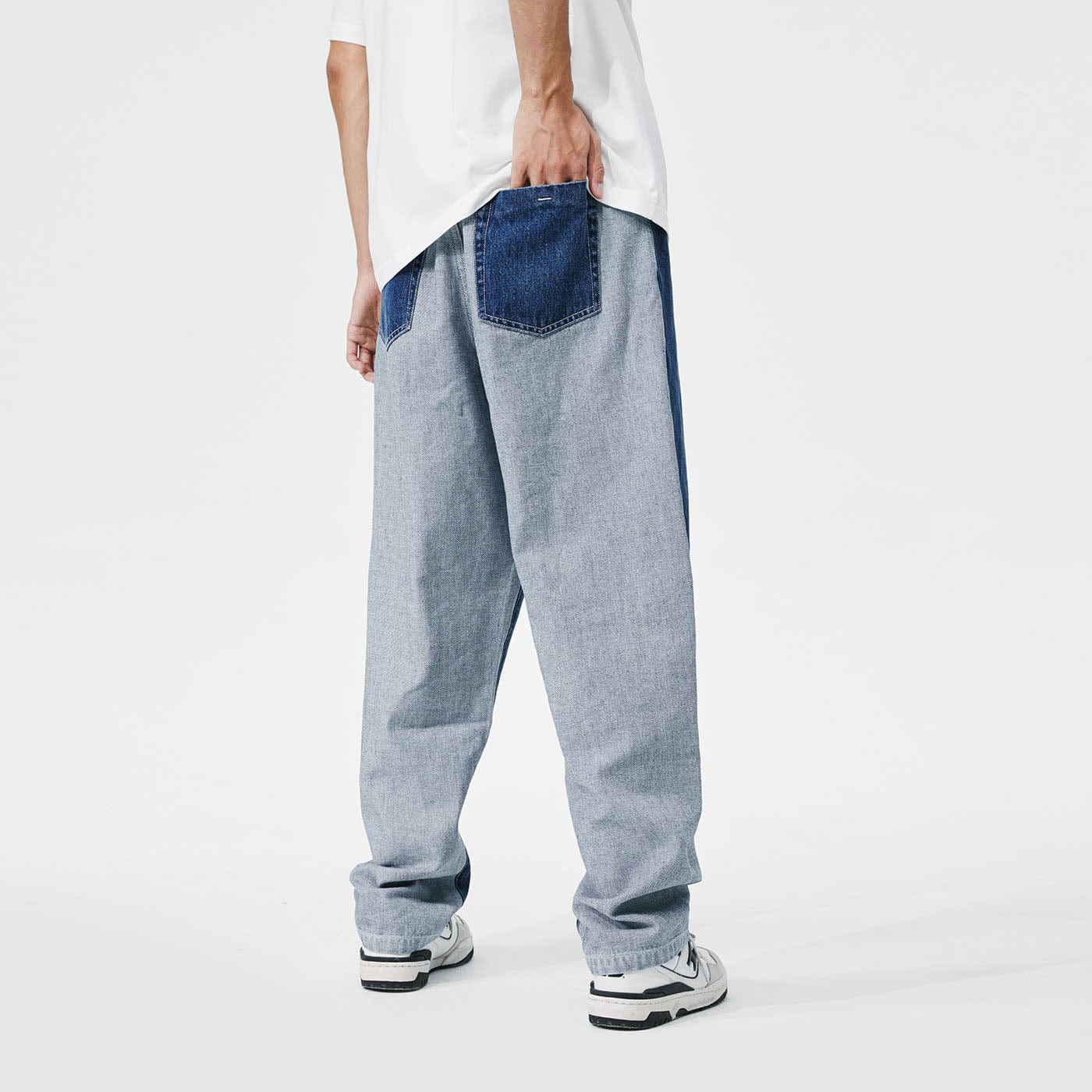 CONKLAB Classic Spliced Straight Jeans-Jeans-S-Blue-Free Shipping Leatheretro