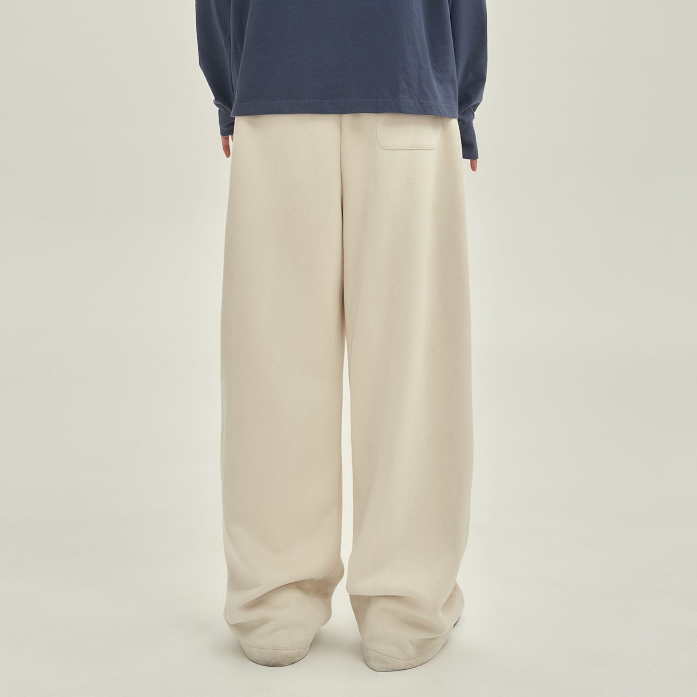 F426 Faux Suede Oversized Crease Pants-Pants-S-Beige-Free Shipping Leatheretro