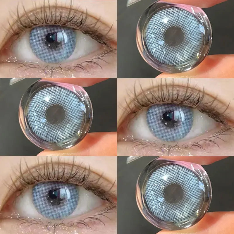 2pcs Color Contact Lenses Pupil Blue Nature High Quality Myopic  Lens Green  Eyes Beauty Makeup Lens Yearly Free Delivery