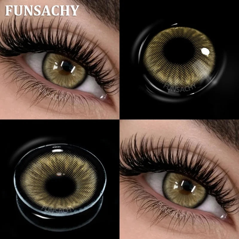 New Contact Lenses Natural Brown Eye Makeup Contacts Grey Color Lens Korean Softlens Yearly Cosmetics for Women-AUDREY-BROWN-0-Free Shipping Leatheretro