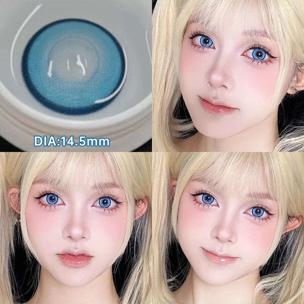 2pcs/pair Cyber Series Halloween Colored Contact Lenses for Makeup Eyes Big Pupils Red Contact Lenses Brown Lens Myopia