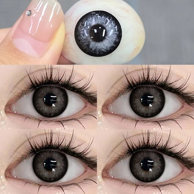 1 Pair New Eyes Contacts Lenses with Myopia Diopter Eyes Colored Lens Makeup Beauty Pupil Annual Use Fast Shipping-Galaxy Bloom-0-China Mainland-Free Shipping Leatheretro