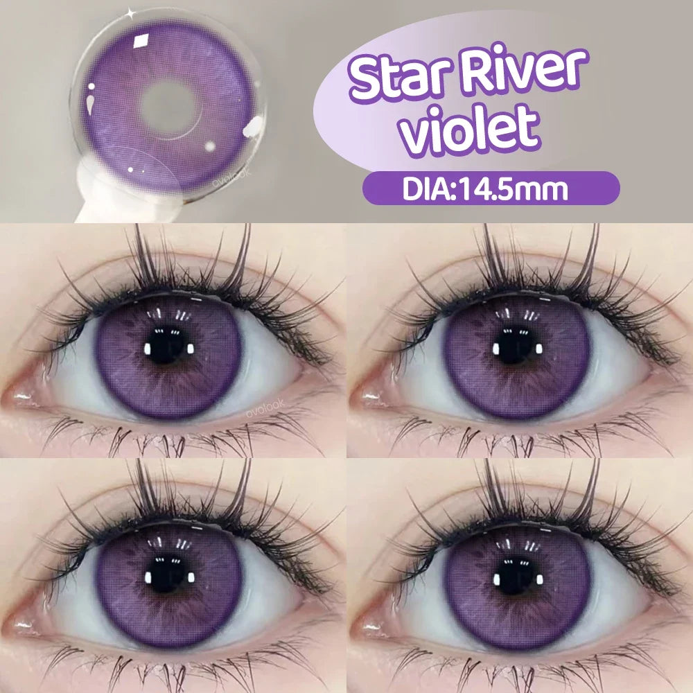 2pcs/pair Cyber Series Halloween Colored Contact Lenses for Makeup Eyes Big Pupils Red Contact Lenses Brown Lens Myopia