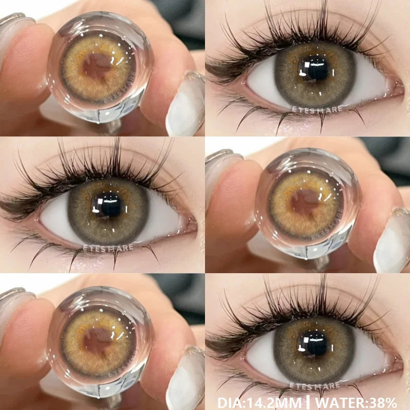 1Pair New Colored Contact Lenses for Eyes Natural Contact Lenses Blue Eye Lens Green Lenses Yearly Brown Eye Contacts