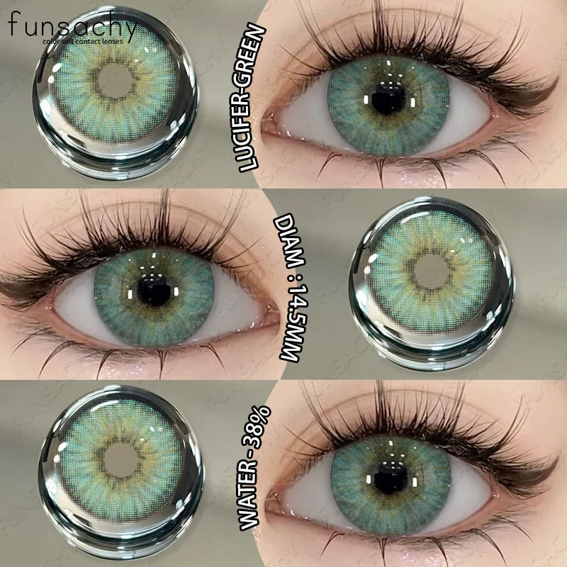 2PCS Colored Eye Lenses Brown Colorcon Contact Lenses Grey High Quality Natural Pupils Blue Cosmetic Beauty Lens Yearly