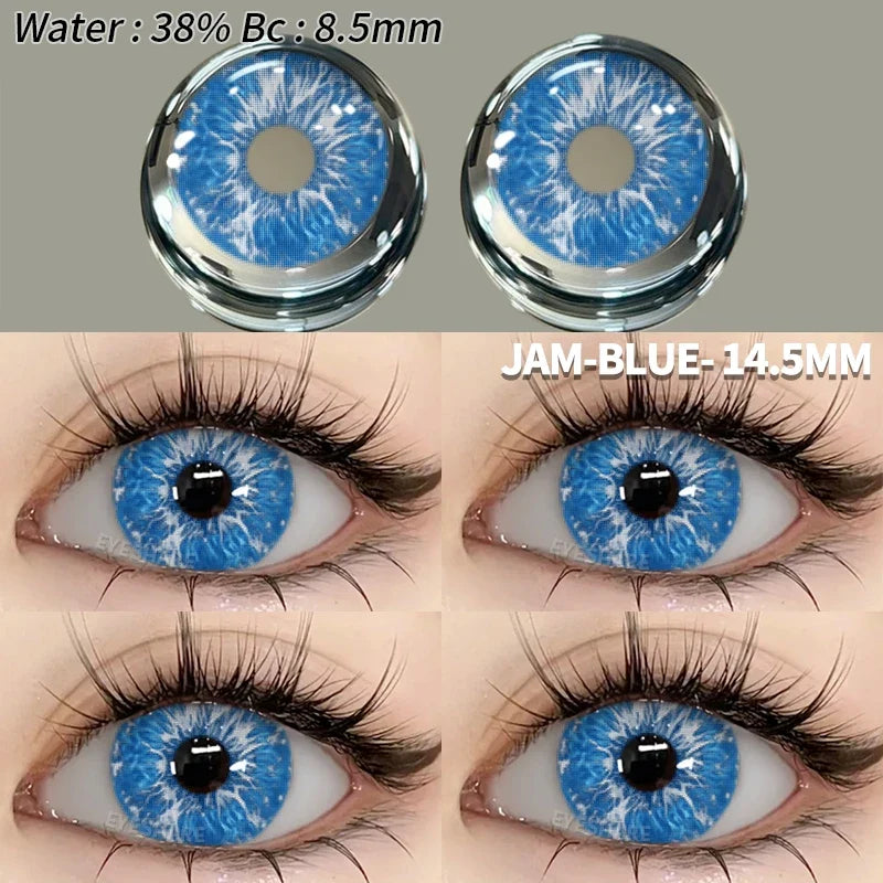 Cosplay Color Contact Lenses Halloween Contact Lenses for Eyes 2pcs Blue Color Contacts Anime Accessories Yellow Lenses
