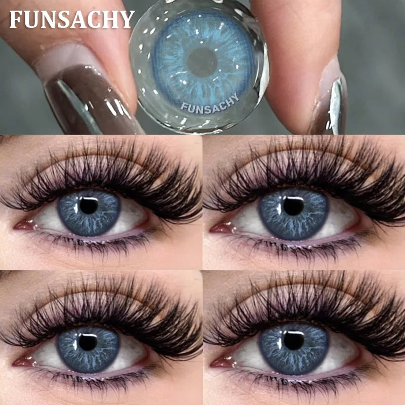 1 Pair Big Black Color Contact Lenses Natural Gray Lenses Blue Korean Eye Makeup Contacts Yearly Beauty Pupils Cosmetic-IKEREL-BLUE-0-Free Shipping Leatheretro
