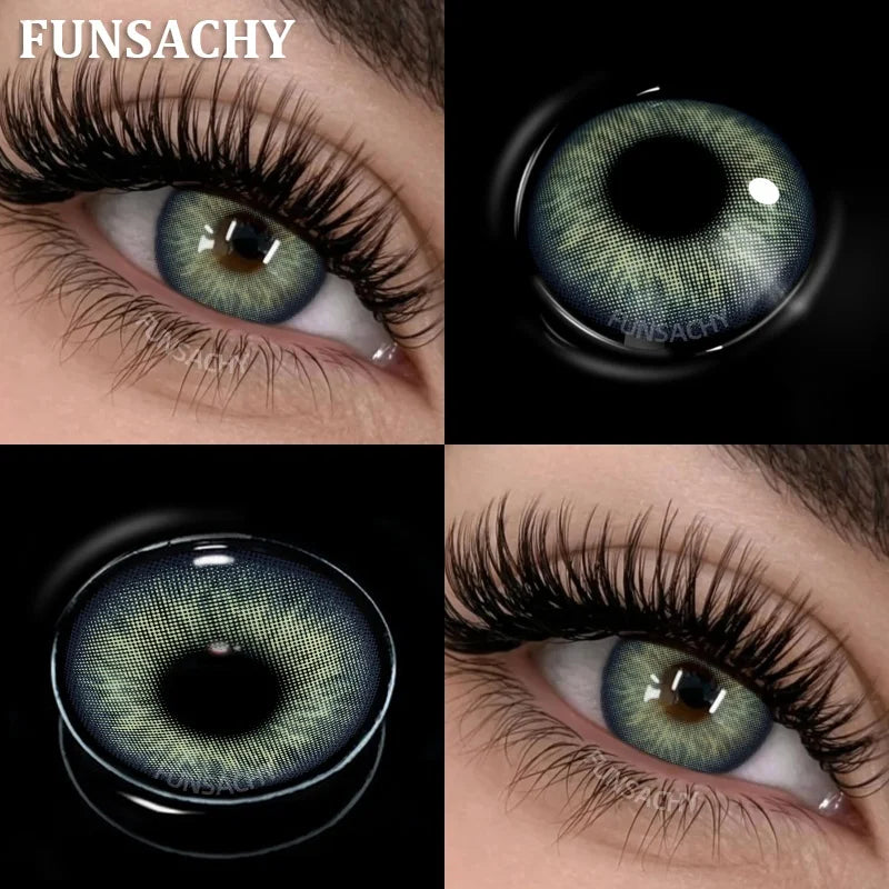 New Contact Lenses Natural Brown Eye Makeup Contacts Grey Color Lens Korean Softlens Yearly Cosmetics for Women-MARGARET-GREEN-0-Free Shipping Leatheretro