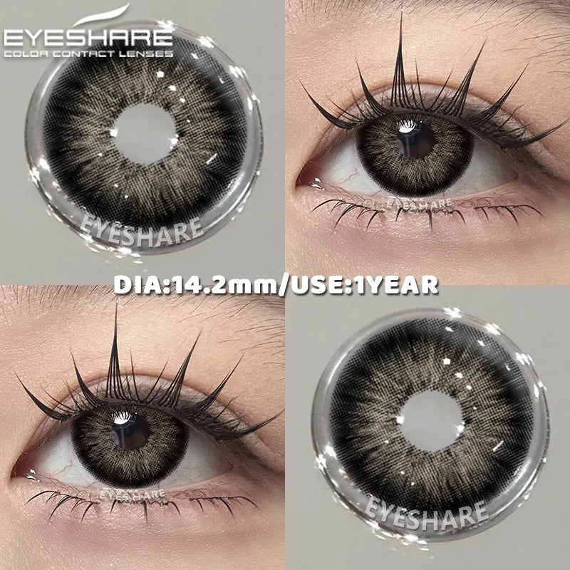 1 Pair Color Contact Lenses for Eyes Color Pupils Natural Brown Lenses Beautiful Pupils Cosmetic Gray Eye Lenses Yearly