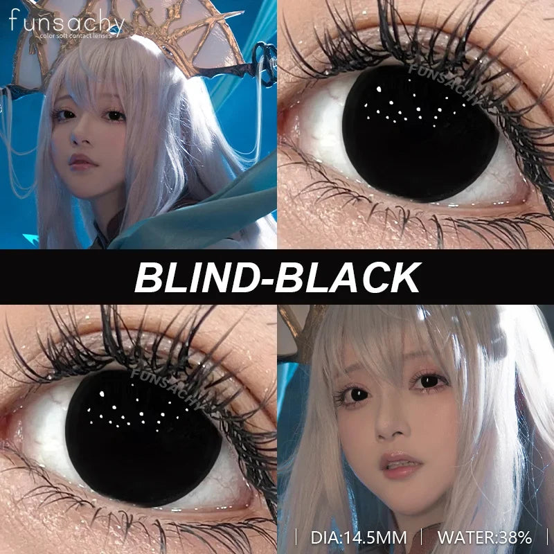 2pcs Hot Cosplay Contact Lenses for Eyes Black Eye Lenses Red Lens Eye Makeup for Halloween Anime Cosplay Crazy Lenses