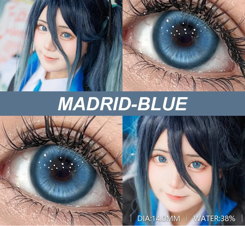 Contact Lenses 1 Pair Purple Lenses Cosplay Green Colored Lenses Anime Blue Lens Halloween Colorful Makeup Eye Cosmetic