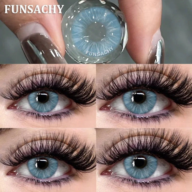 1 Pair Big Black Color Contact Lenses Natural Gray Lenses Blue Korean Eye Makeup Contacts Yearly Beauty Pupils Cosmetic-ARTHUR-BLUE-0-Free Shipping Leatheretro