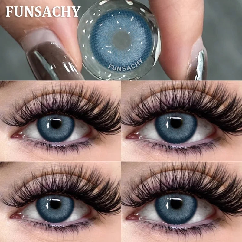 1 Pair Big Black Color Contact Lenses Natural Gray Lenses Blue Korean Eye Makeup Contacts Yearly Beauty Pupils Cosmetic-ELESIS-BLUE-0-Free Shipping Leatheretro