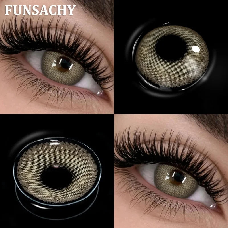 New Contact Lenses Natural Brown Eye Makeup Contacts Grey Color Lens Korean Softlens Yearly Cosmetics for Women-MARGARET-BROWN-0-Free Shipping Leatheretro