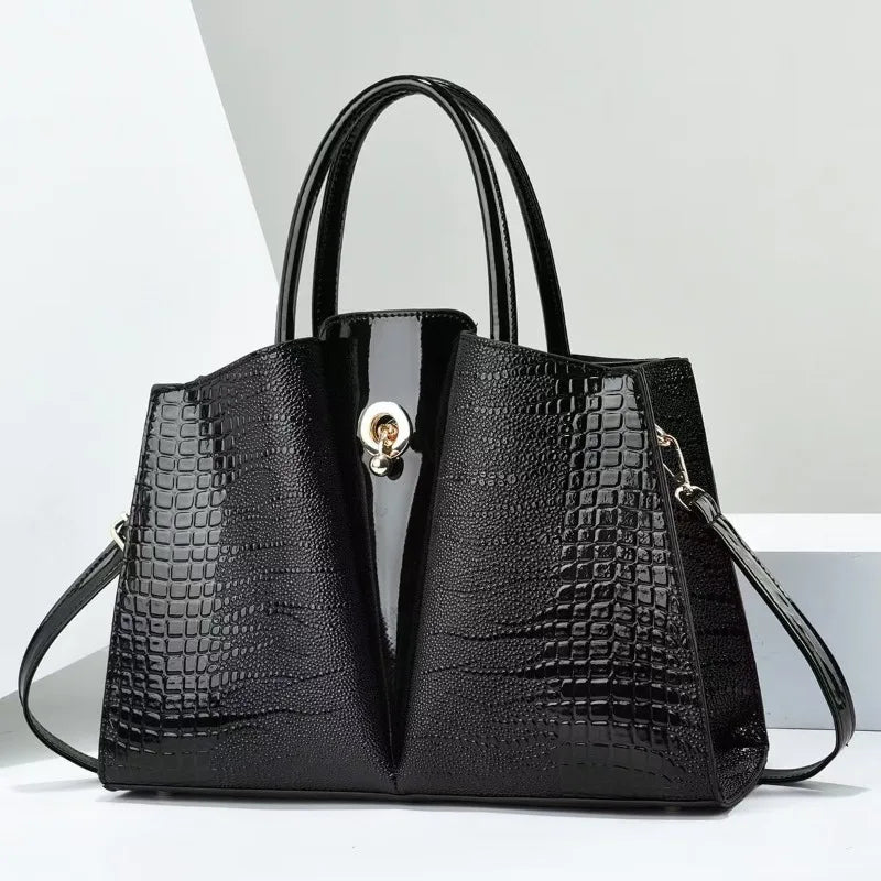 Luxury Designer Ladies Shopper Messenger Bags-Handbags-Black-Free Shipping Leatheretro