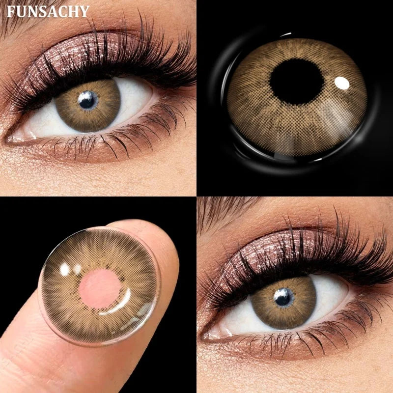 1 Pair Gray Color Contact Lenses for Eyes Natural Brown Blue Lenses Green Eye Contacts Beauty Cosmetic Pupils Yearly-METATRON-BROWN-0-Free Shipping Leatheretro