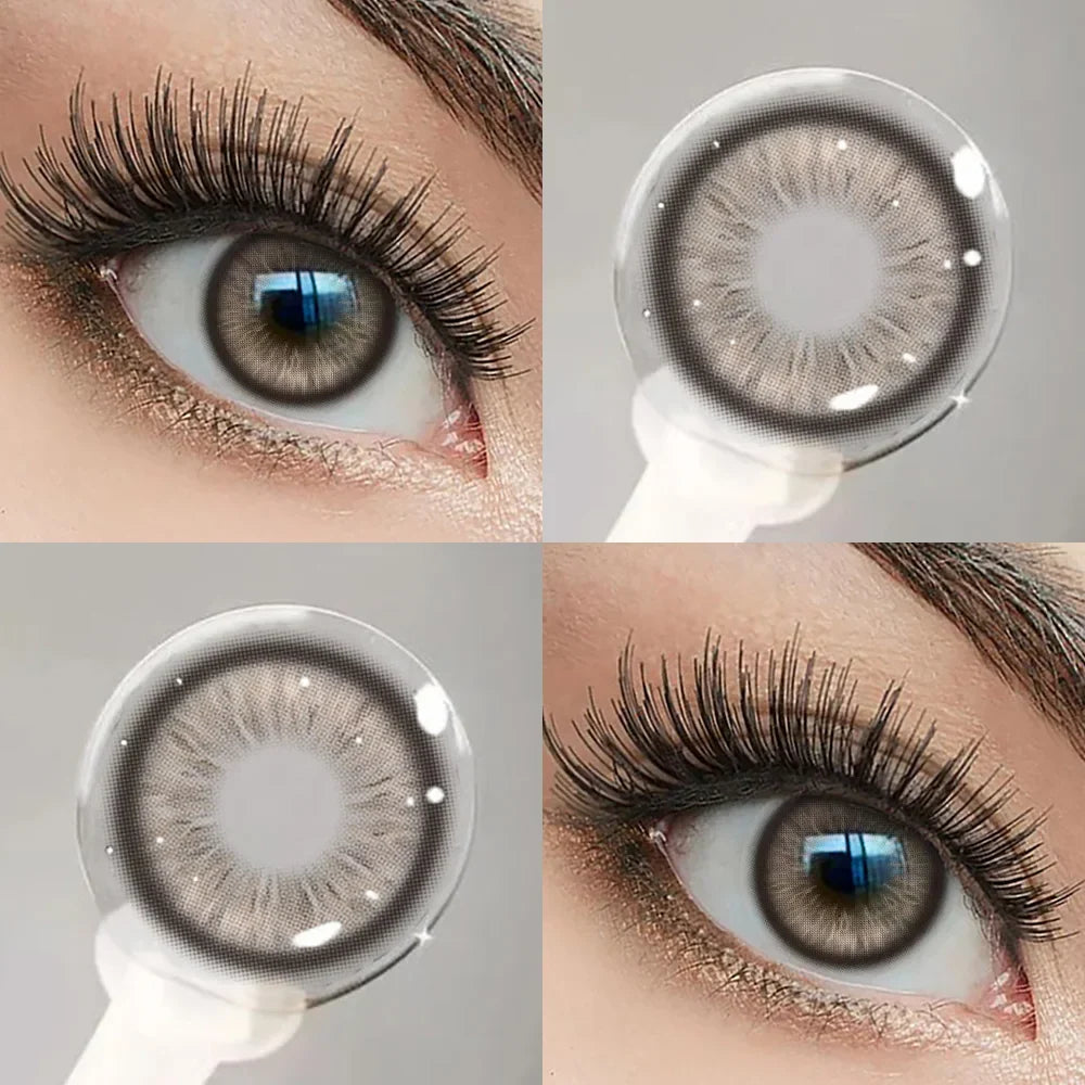2PCS 1Year Contact Lenses for Eyes Natural Beauty Pupils Eyes Lenses Korean Brown Contacts Fashion Green Pupil Lenses-Jellyfish Brown-0-CHINA-Free Shipping Leatheretro