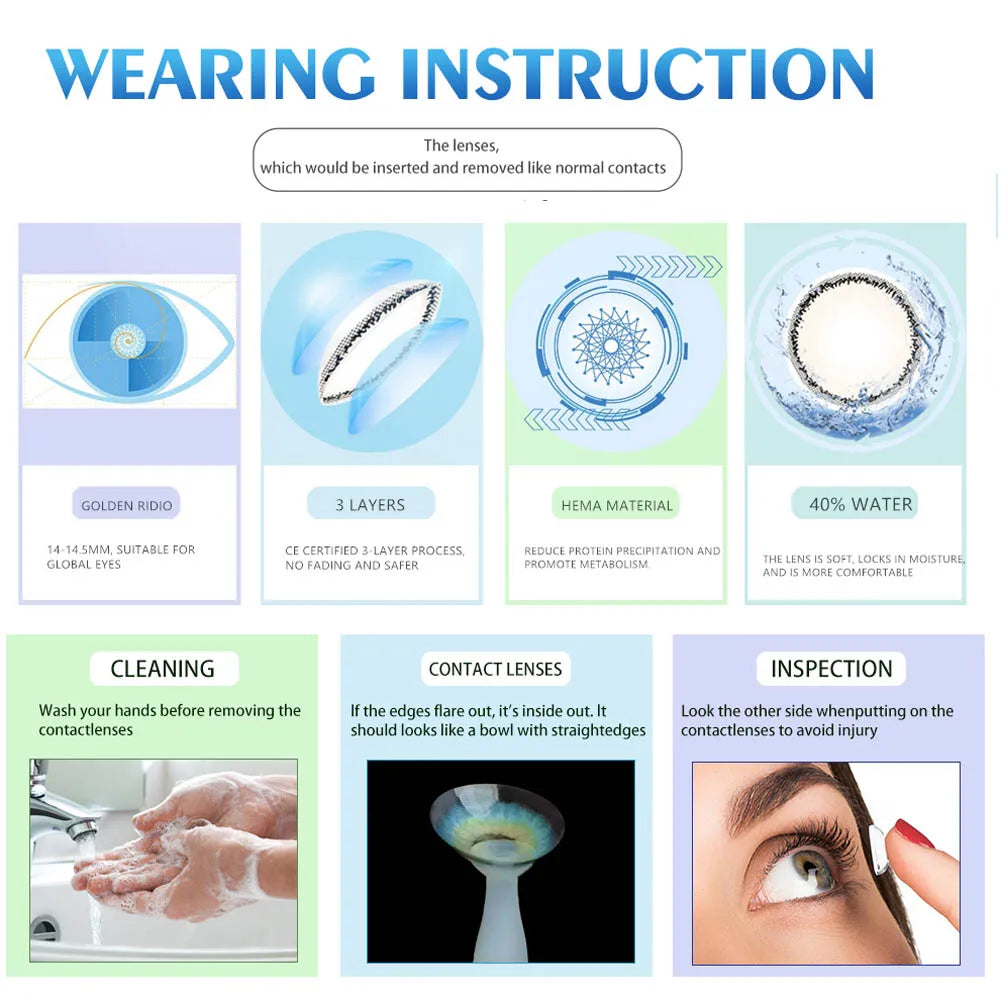 Natural Colored Contact Lens Brown Eyes Makeup Lenses Blue Color Lens Green Eyes Contacts Gray Beautiful Pupil Yearly