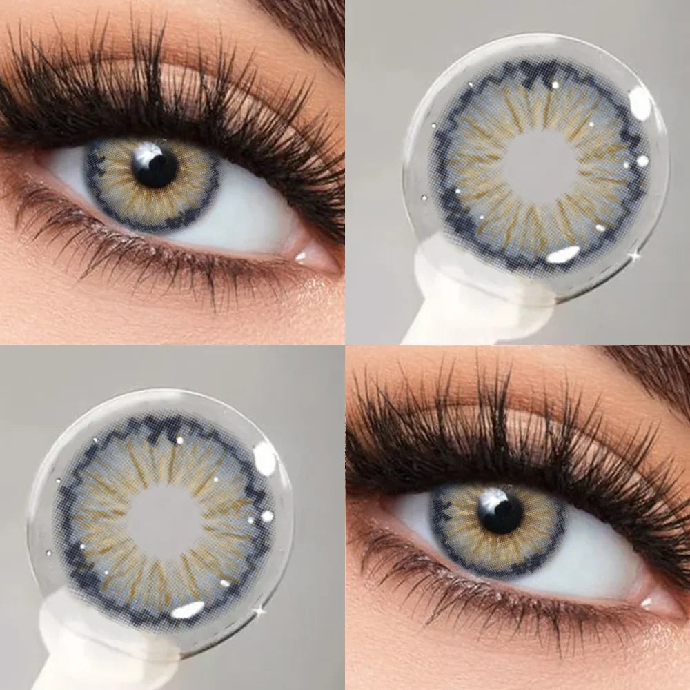 2PCS 1Year Contact Lenses for Eyes Natural Beauty Pupils Eyes Lenses Korean Brown Contacts Fashion Green Pupil Lenses-Secret Blue-0-CHINA-Free Shipping Leatheretro