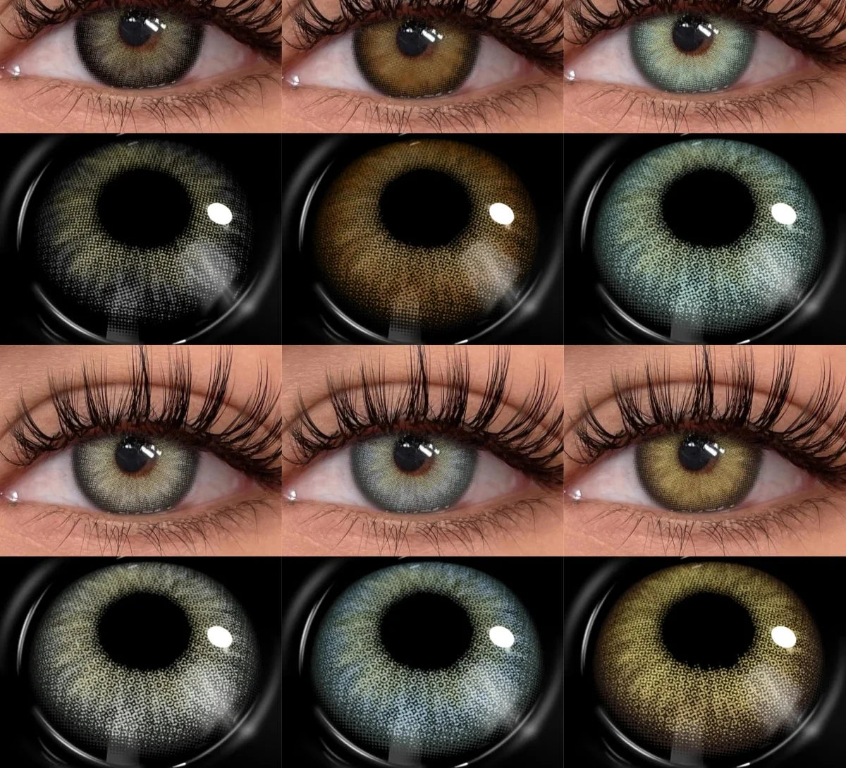 2pcs Color Contact Lens for Eyes Chocolate Makeup Lens Natural Blue Gray Eyes Contact Brown Beauty Lenses Green Contact