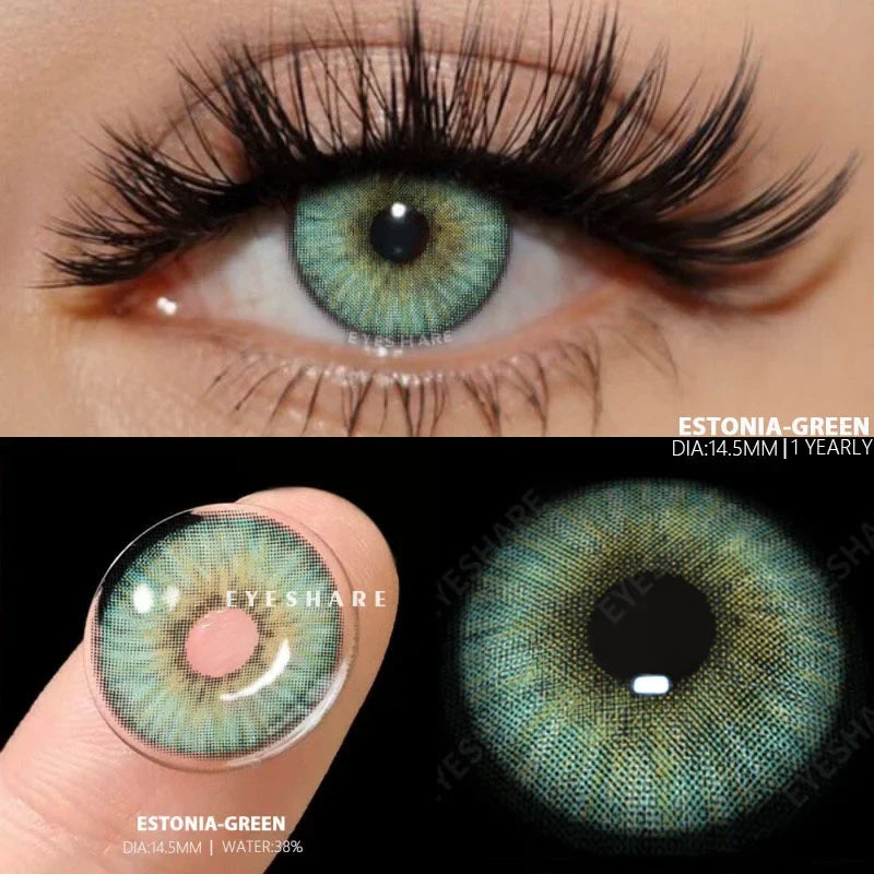 1 Pair New Colored Contact Lenses Fashion Green Eyes Lenses Natural Blue Lenses Gray Contacts Fast Delivery Yearly Lens